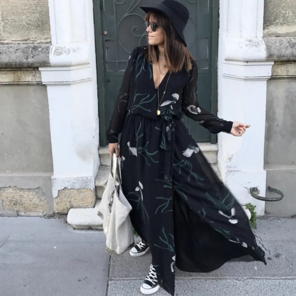 Ba&sh Reda Kimono Robe Maxi Dress XS - Picture 13 of 13